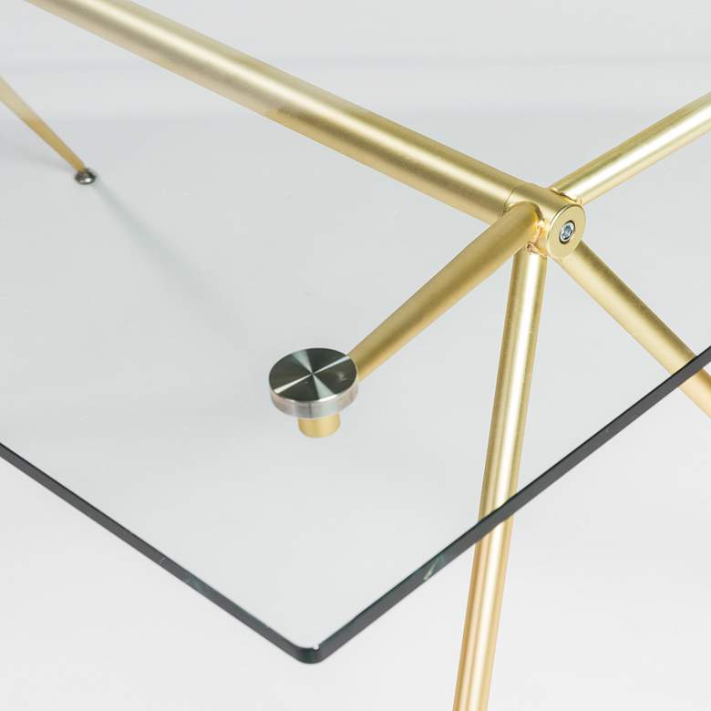 Image 3 Atos 60" Wide Brushed Gold Rectangular Desk more views