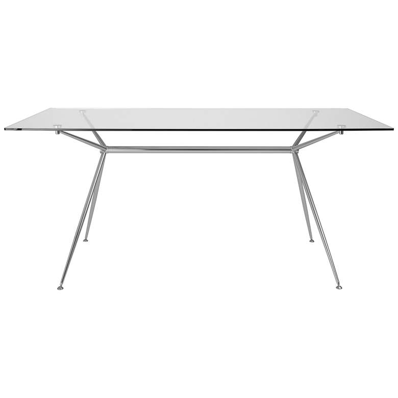 Image 1 Atos 66 inch Wide Chrome Metal Rectangular Dining Table