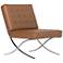 Atrium Caramel Light Brown Leather Tufted Accent Chair