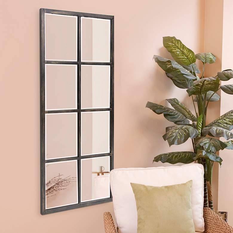 Image 1 Atrium Oil-Rubbed Bronze 24 inch x 48 inch Windowpane Wall Mirror