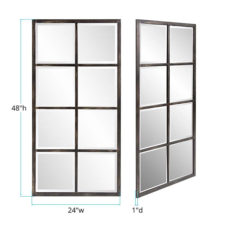 Image 7 Atrium Oil-Rubbed Bronze 24" x 48" Windowpane Wall Mirror more views