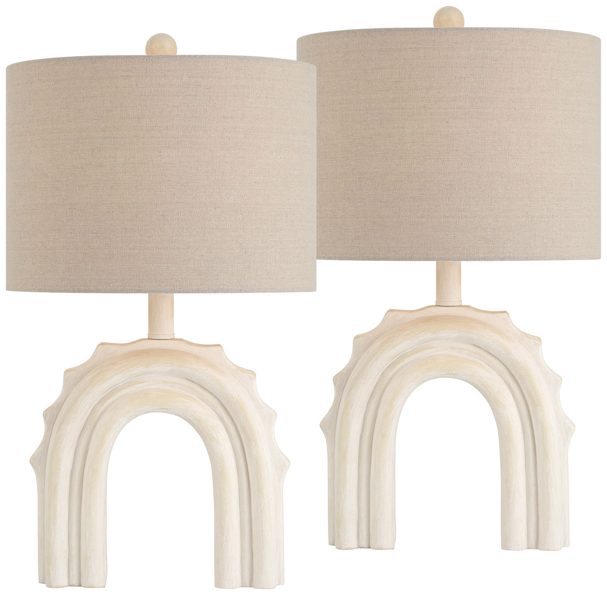 Image 3 Attica 20 1/2" High Ivory Coastal Arch Accent Table Lamp Set of 2