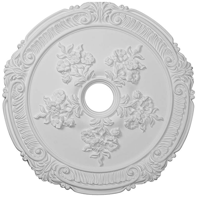 Image 1 Attica with Rose 26 inch Wide Primed Round Ceiling Medallion