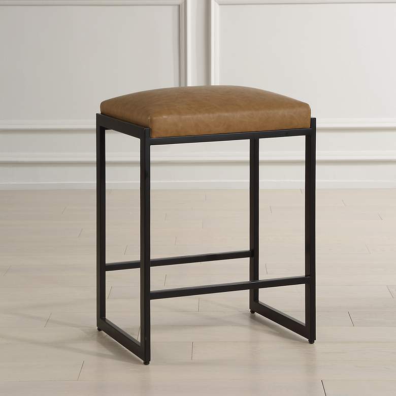 Image 1 Atticus 25 3/4" Brown and Black Counter Stool