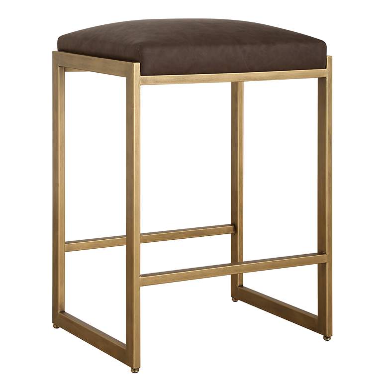 Image 3 Atticus 25 3/4" High Brown and Gold Counter Stool more views