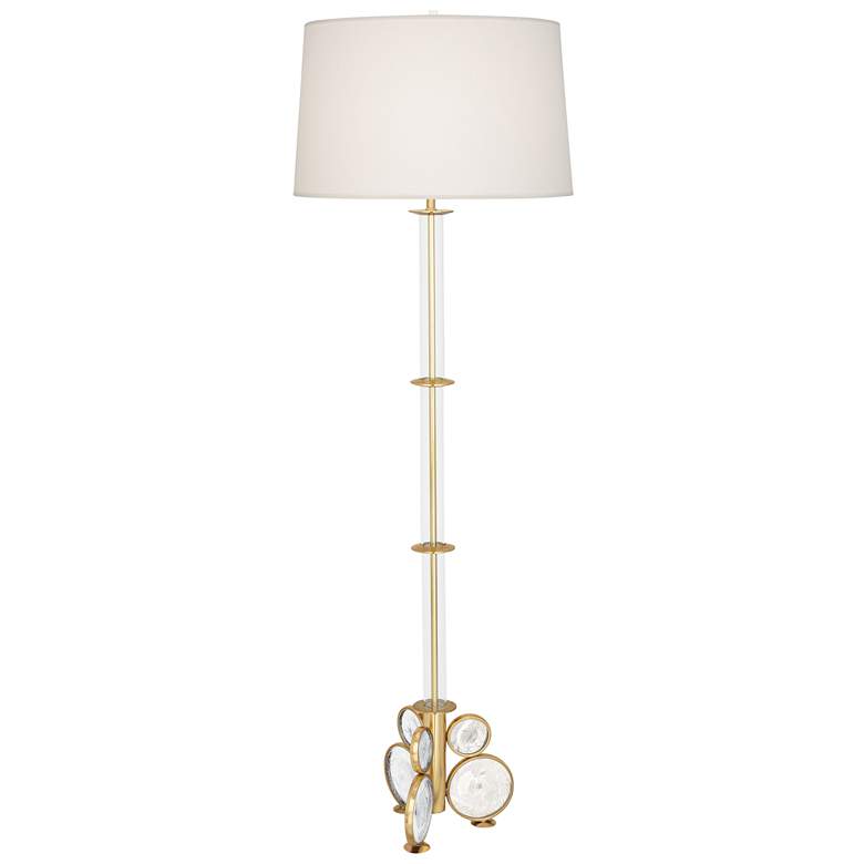 Image 1 Atticus Modern Brass with Swirled Bubble Glass Floor Lamp