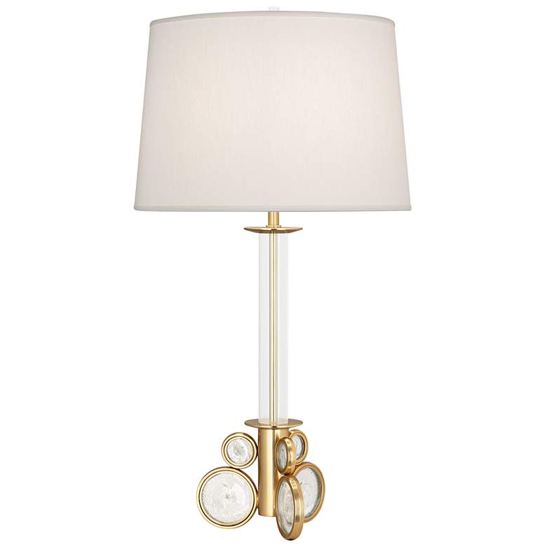 Image 1 Atticus Modern Brass with Swirled Bubble Glass Table Lamp