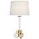 Atticus Modern Brass with Swirled Bubble Glass Table Lamp