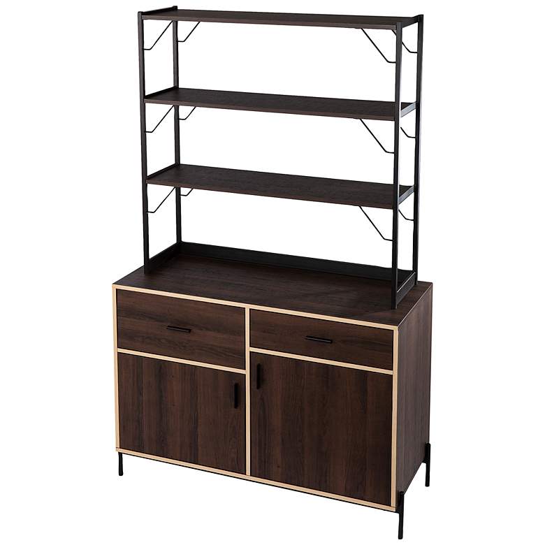 Image 2 Attingham 43" Wide Brown 2-Drawer Kitchen Storage Shelf