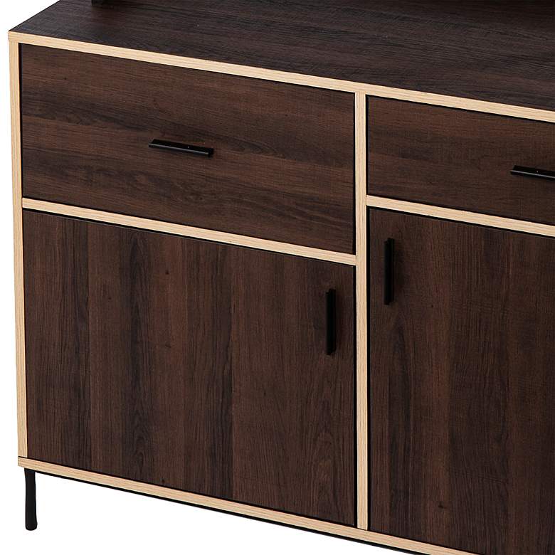 Image 4 Attingham 43" Wide Brown 2-Drawer Kitchen Storage Shelf more views
