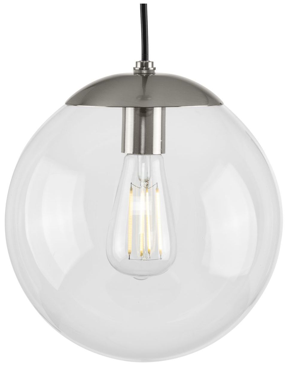 Atwell Collection 10-inch Clear Glass Globe Medium Hanging Pendant Light