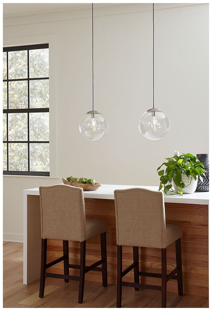 Image 2 Atwell Collection 10-inch Clear Glass Globe Medium Hanging Pendant Light more views
