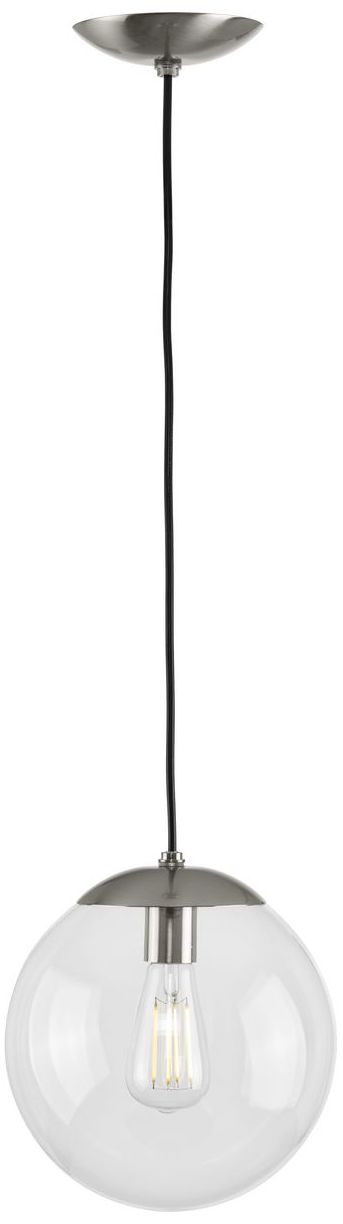 Image 5 Atwell Collection 10-inch Clear Glass Globe Medium Hanging Pendant Light more views
