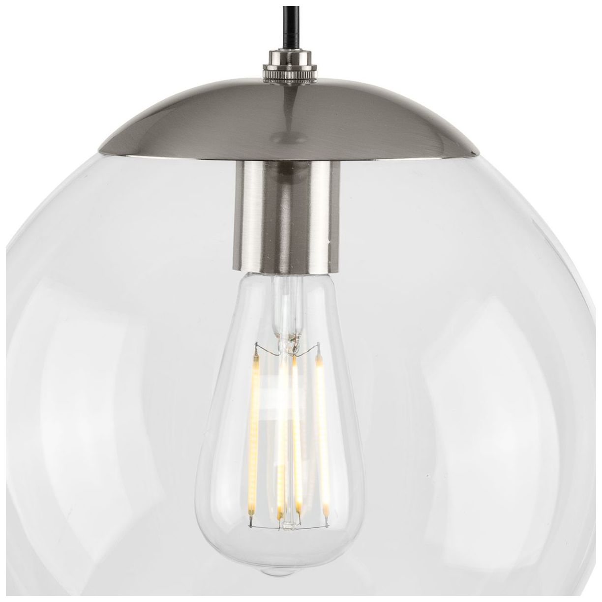 Image 6 Atwell Collection 10-inch Clear Glass Globe Medium Hanging Pendant Light more views