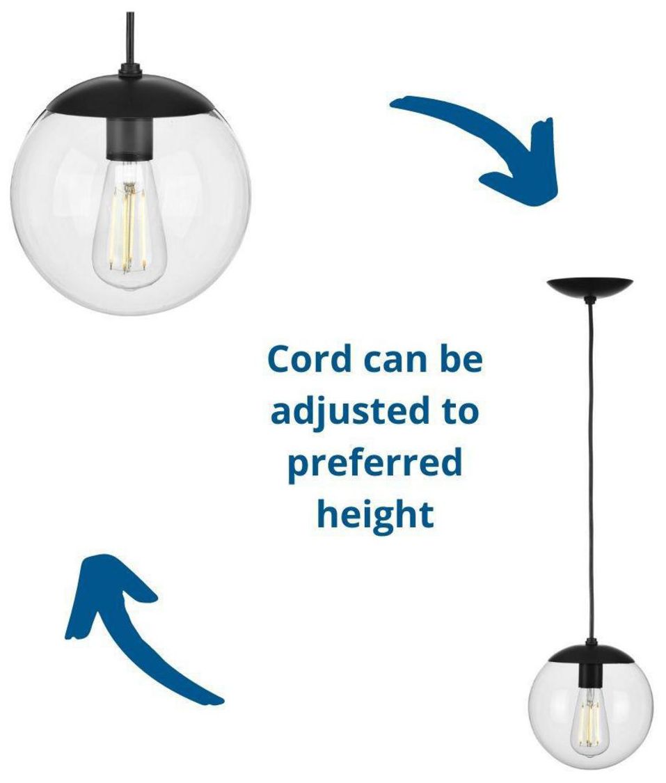 Atwell Collection 10-inch Clear Glass Globe Medium Hanging Pendant Light