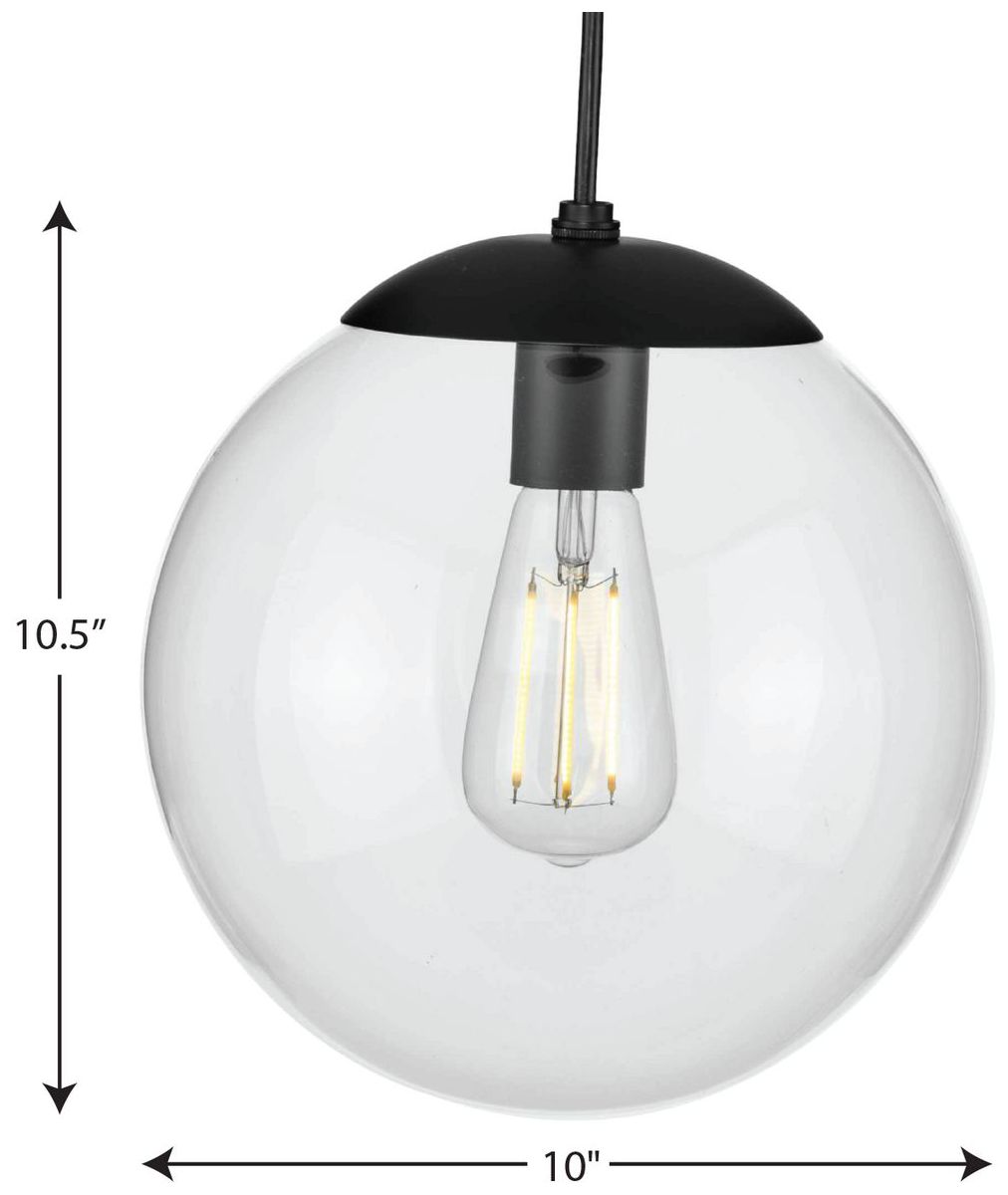 Image 4 Atwell Collection 10-inch Clear Glass Globe Medium Hanging Pendant Light more views