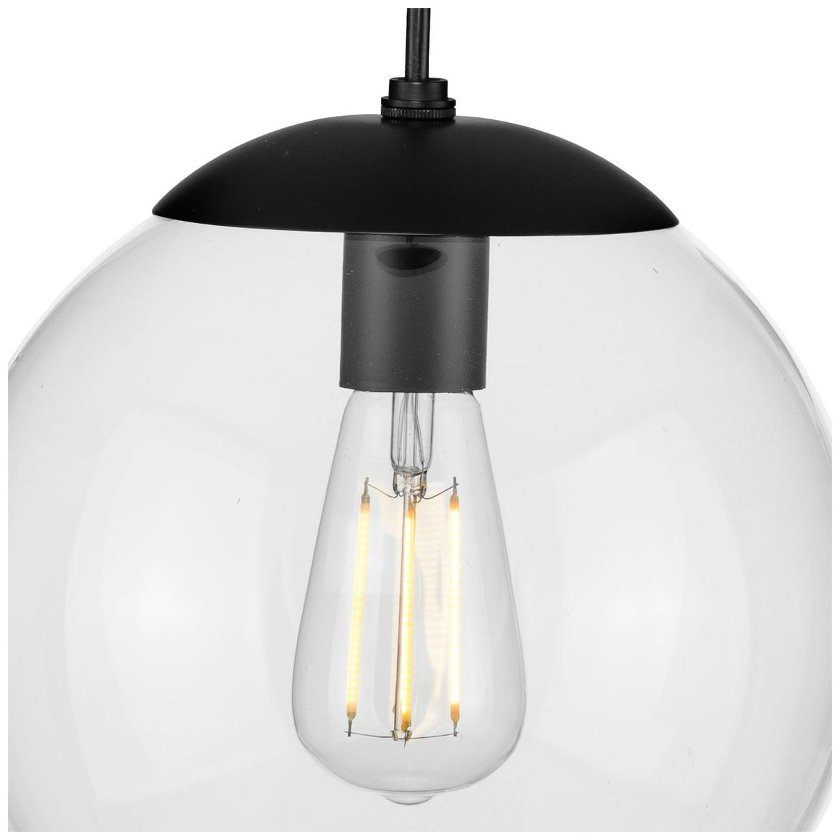 Atwell Collection 10-inch Clear Glass Globe Medium Hanging Pendant Light