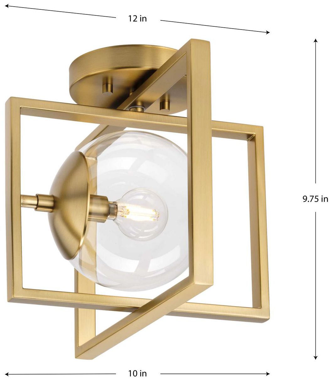 Image 4 Atwell Collection 10" One-Light Clear Glass Semi-Flush Mount Light more views