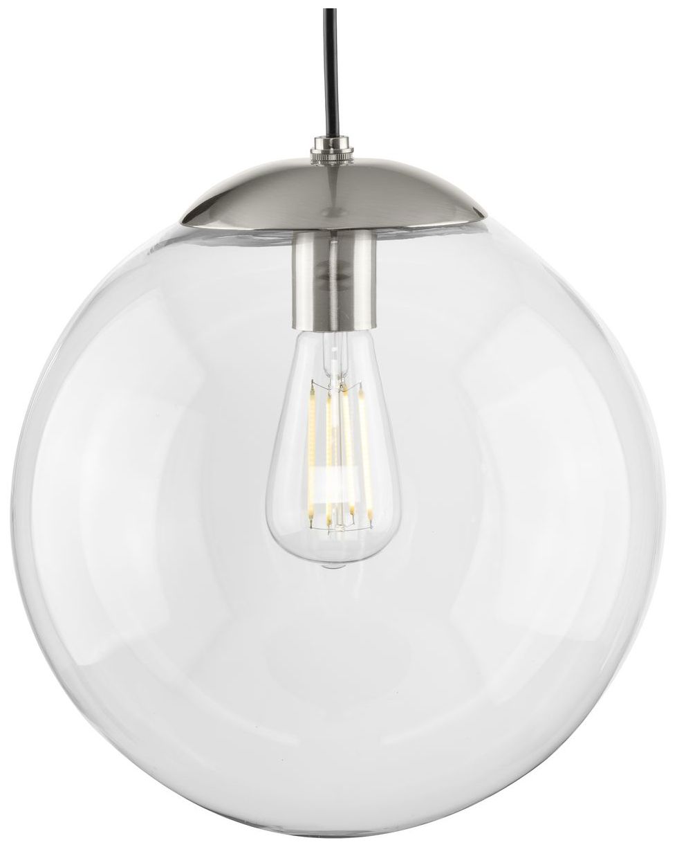 Atwell Collection 12-inch Clear Glass Globe Large Hanging Pendant Light