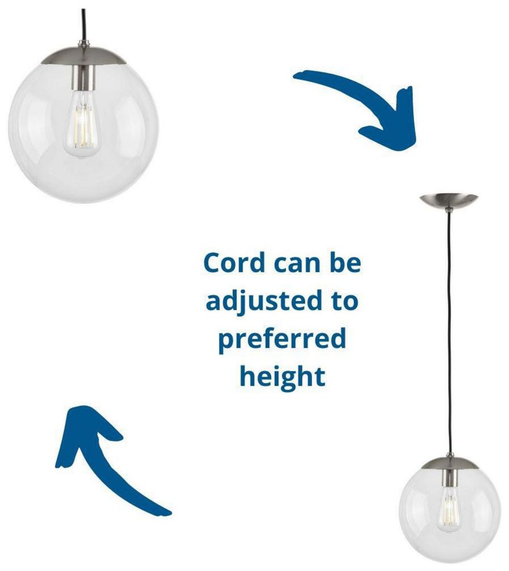 Atwell Collection 12-inch Clear Glass Globe Large Hanging Pendant Light