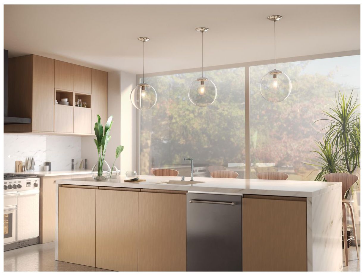 Image 3 Atwell Collection 12-inch Clear Glass Globe Large Hanging Pendant Light more views