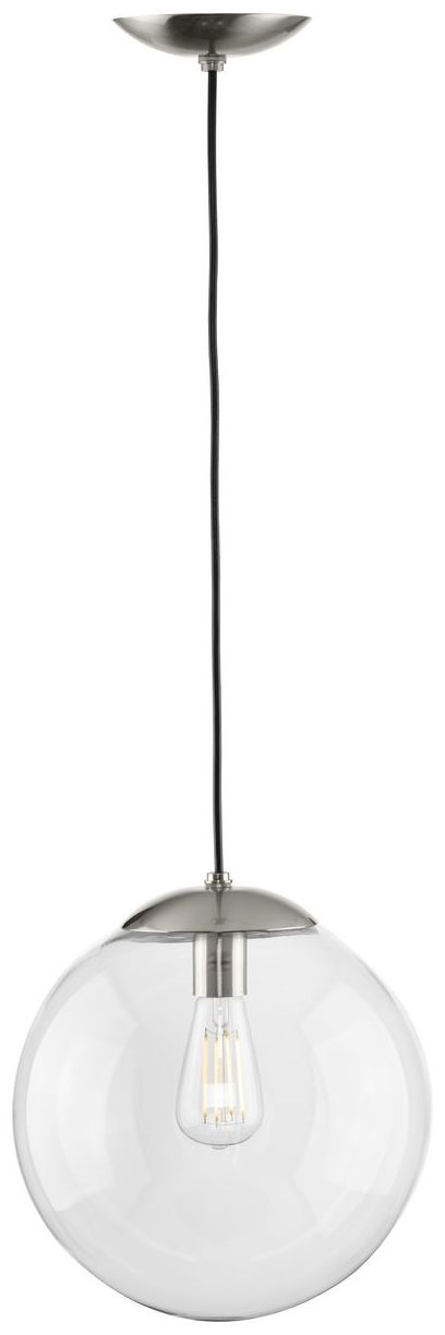 Image 5 Atwell Collection 12-inch Clear Glass Globe Large Hanging Pendant Light more views