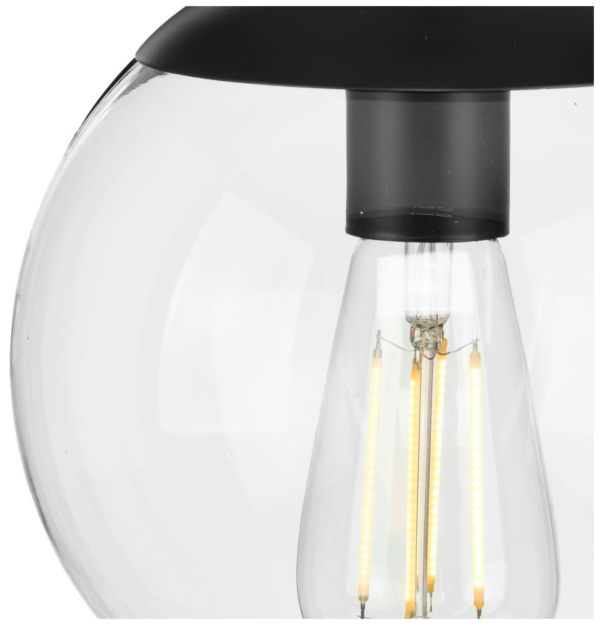 Image 5 Atwell Collection 12-inch Clear Glass Globe Large Hanging Pendant Light more views