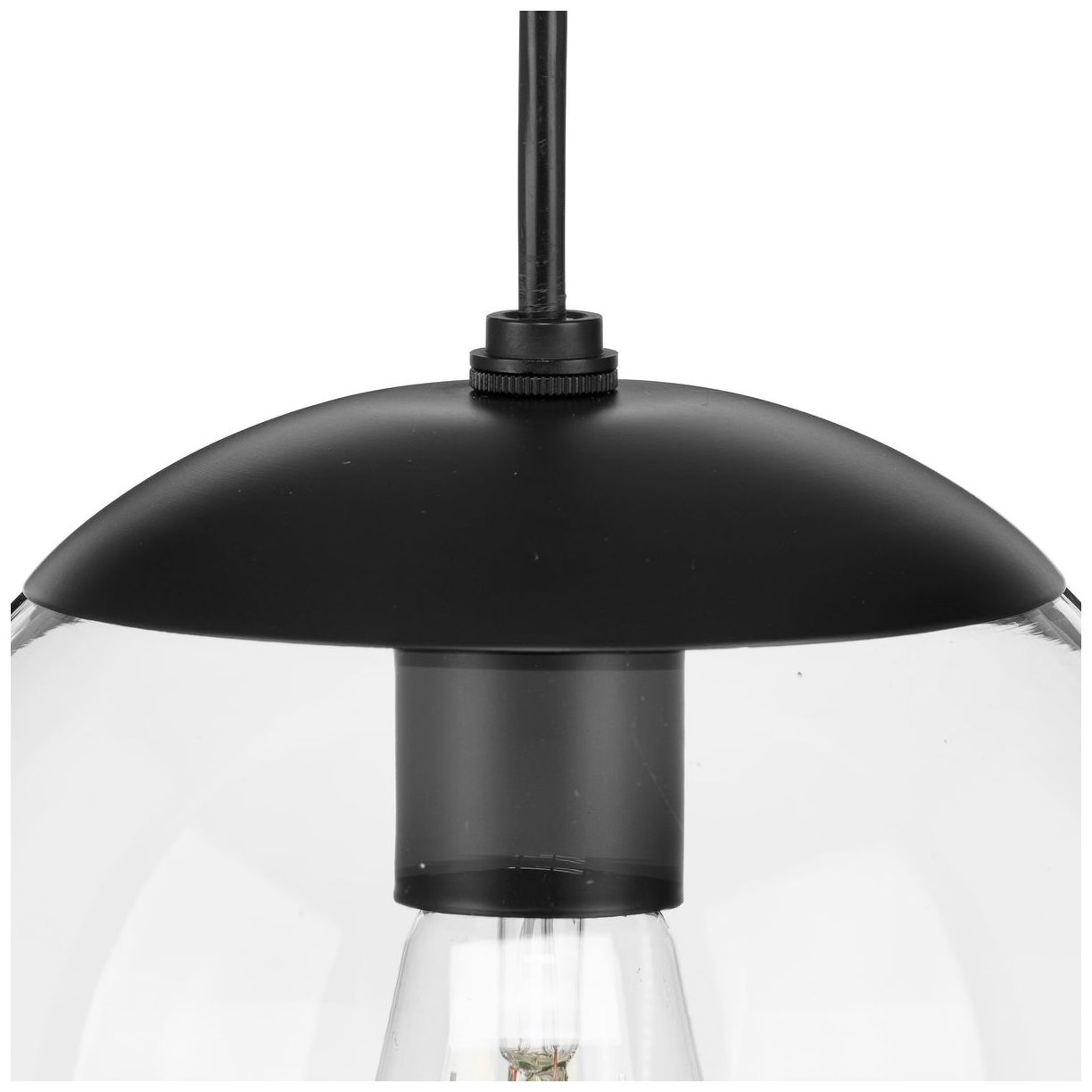 Image 6 Atwell Collection 12-inch Clear Glass Globe Large Hanging Pendant Light more views