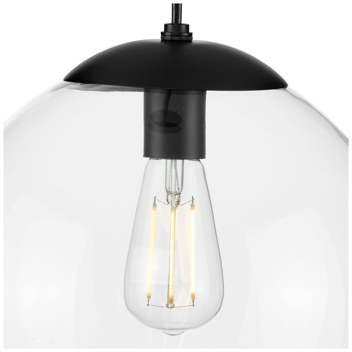 Atwell Collection 12-inch Clear Glass Globe Large Hanging Pendant Light