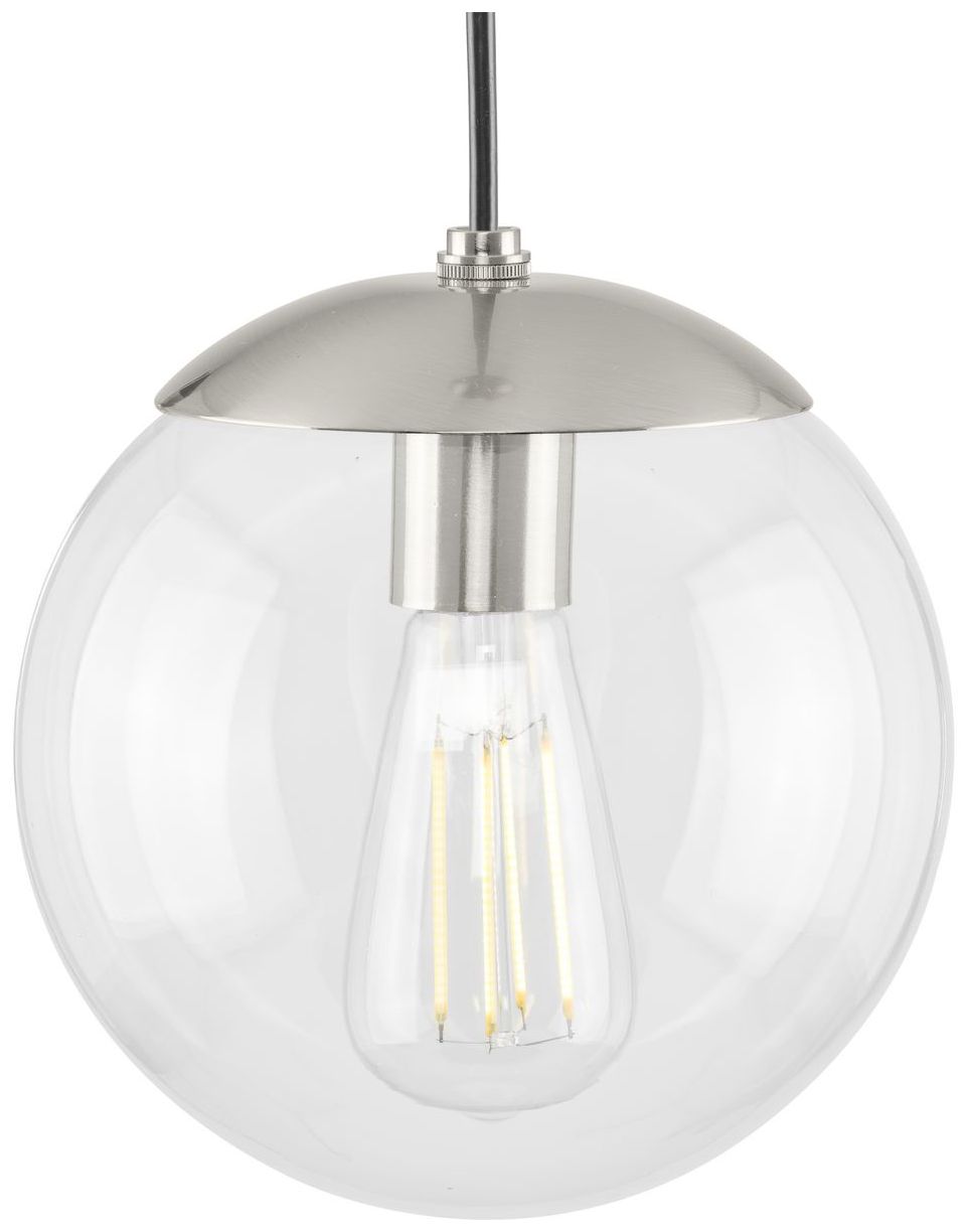 Atwell Collection 8-inch Clear Glass Globe Small Hanging Pendant Light