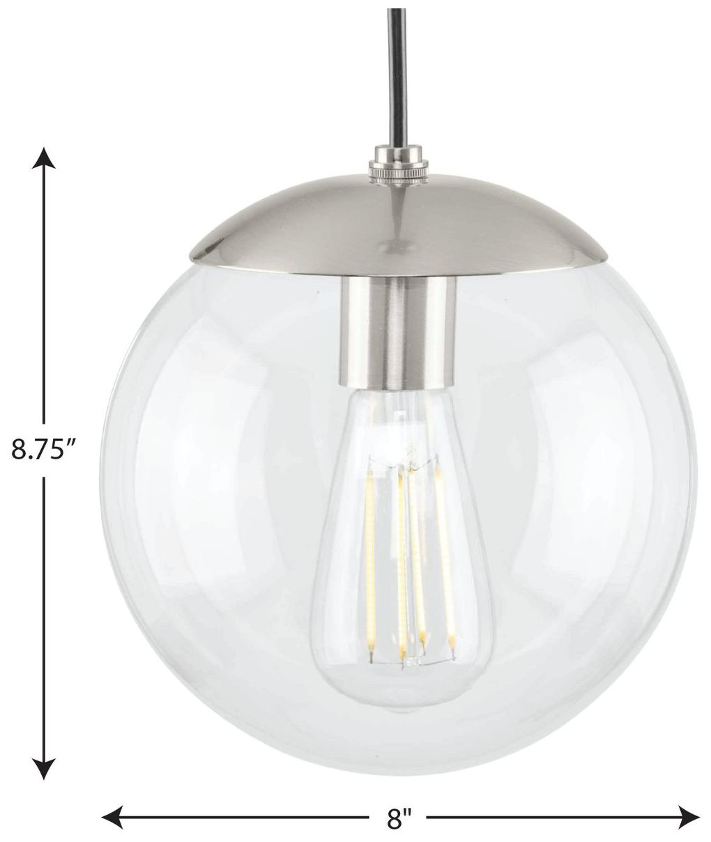Image 4 Atwell Collection 8-inch Clear Glass Globe Small Hanging Pendant Light more views