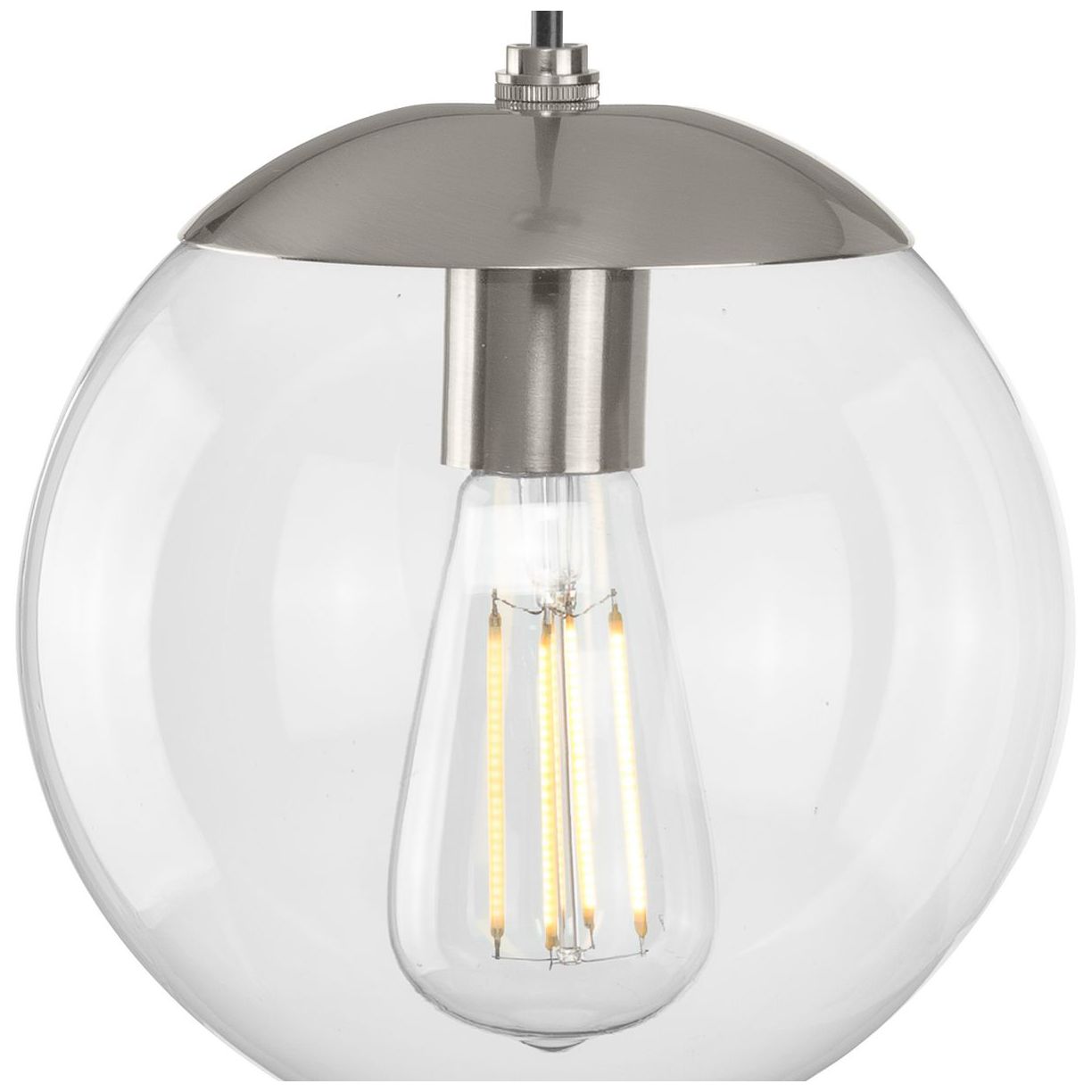 Image 6 Atwell Collection 8-inch Clear Glass Globe Small Hanging Pendant Light more views