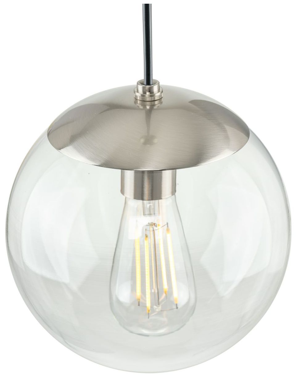 Atwell Collection 8-inch Clear Glass Globe Small Hanging Pendant Light