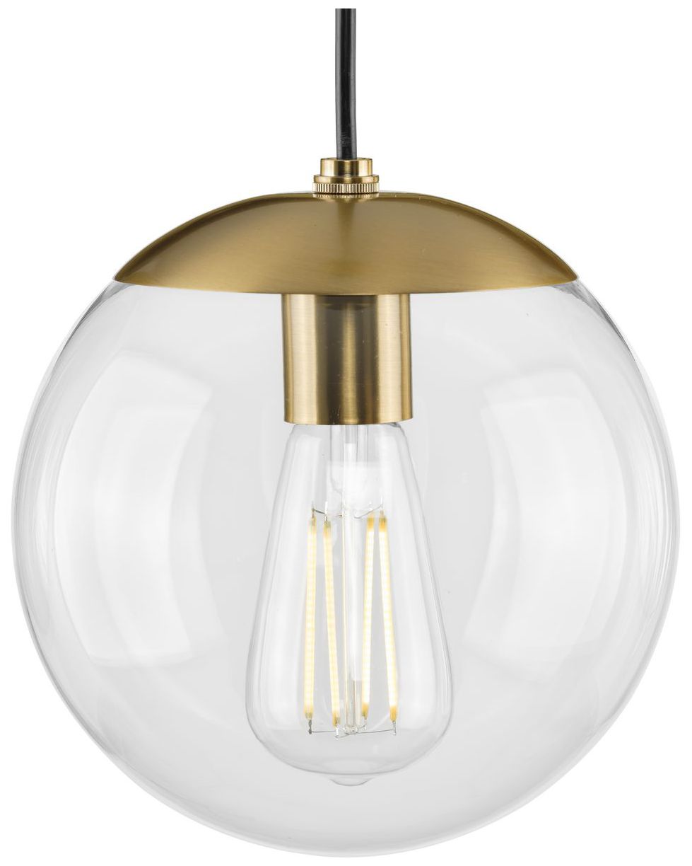 Atwell Collection 8-inch Clear Glass Globe Small Hanging Pendant Light