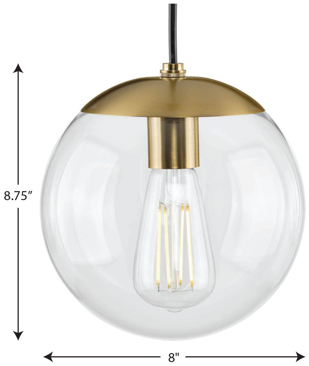 Image 4 Atwell Collection 8-inch Clear Glass Globe Small Hanging Pendant Light more views