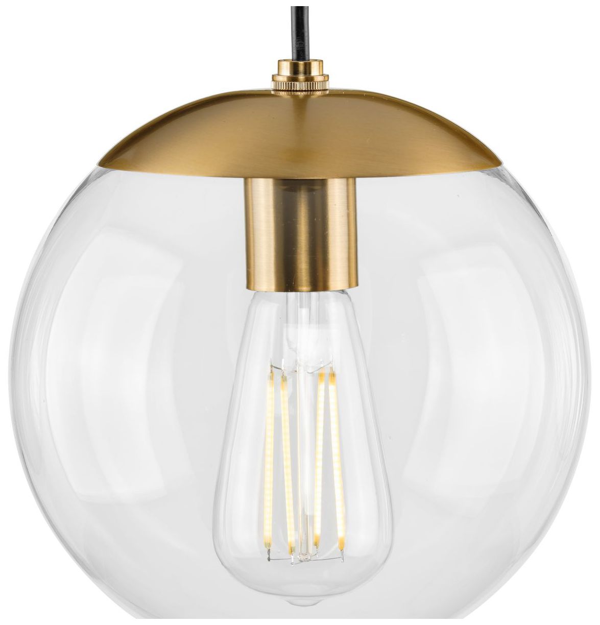 Image 6 Atwell Collection 8-inch Clear Glass Globe Small Hanging Pendant Light more views