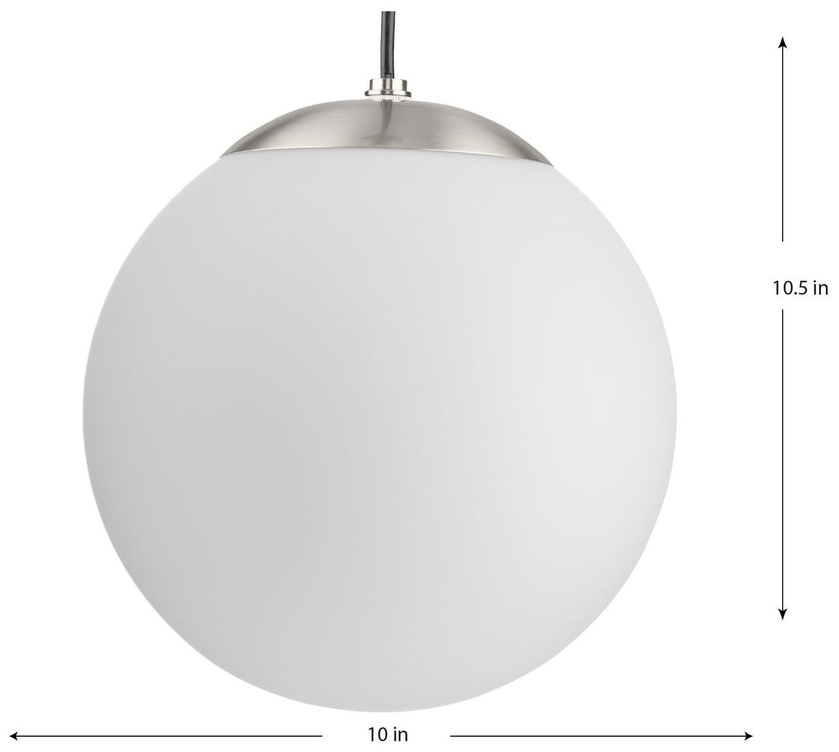 Image 4 Atwell Collection Opal Glass Globe Medium Hanging Pendant Light more views
