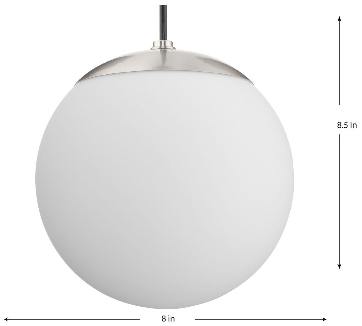 Image 4 Atwell Collection Opal Glass Globe Small Hanging Pendant Light more views
