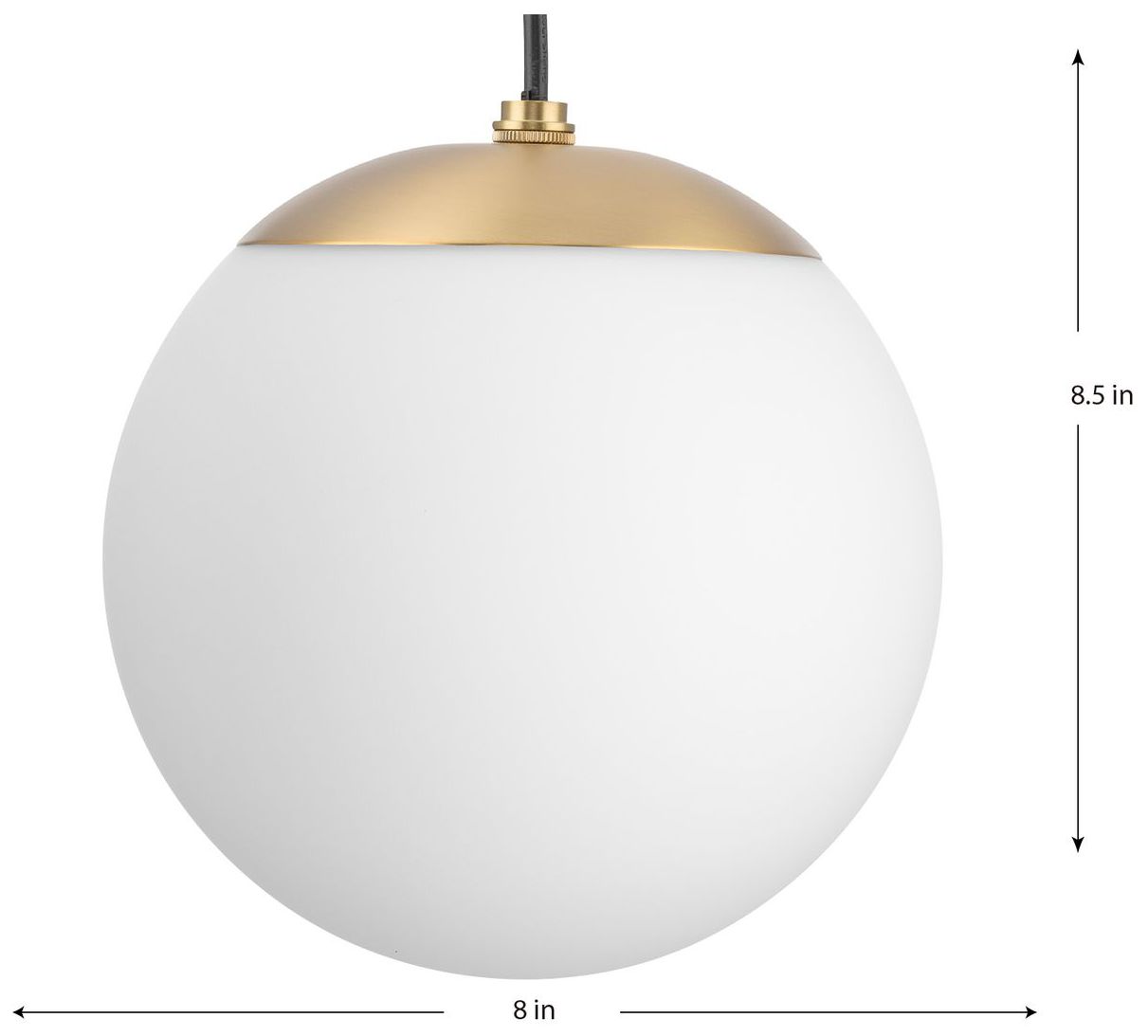 Image 4 Atwell Collection Opal Glass Globe Small Hanging Pendant Light more views