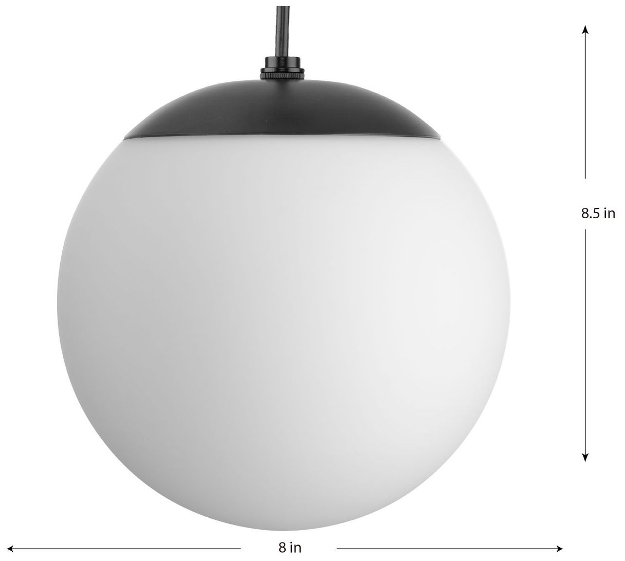 Image 4 Atwell Collection Opal Glass Globe Small Hanging Pendant Light more views