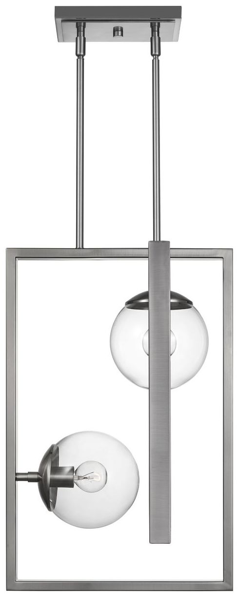 Atwell Collection Two-Light Clear Glass Pendant Light