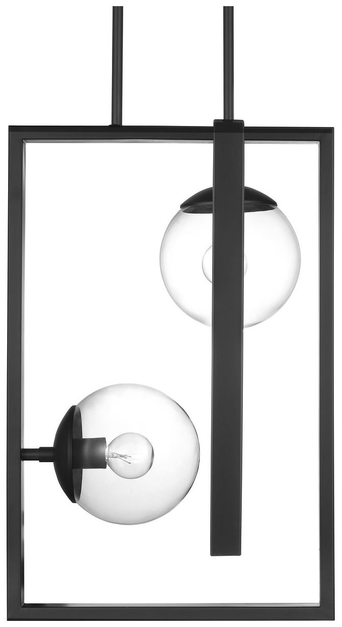 Atwell Collection Two-Light Clear Glass Pendant Light