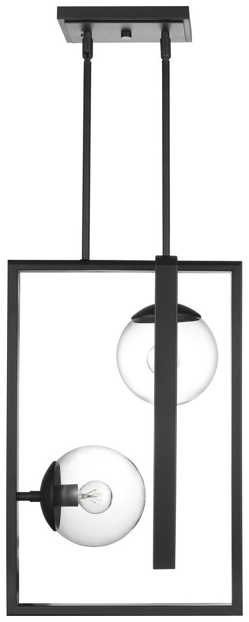 Atwell Collection Two-Light Clear Glass Pendant Light