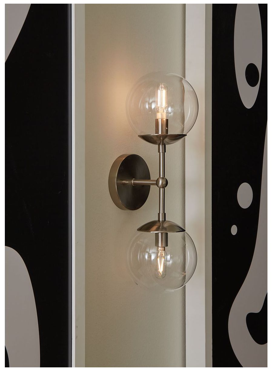 Image 2 Atwell Collection Two-Light Mid-Century Modern Wall Sconce more views