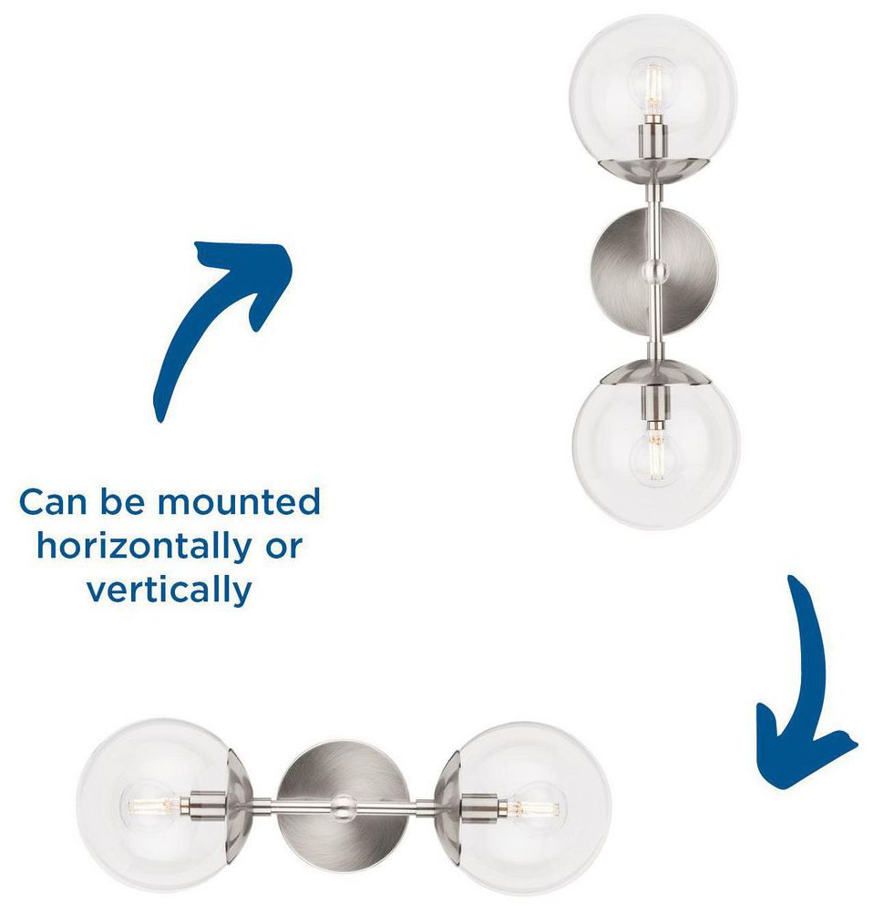 Atwell Collection Two-Light Mid-Century Modern Wall Sconce