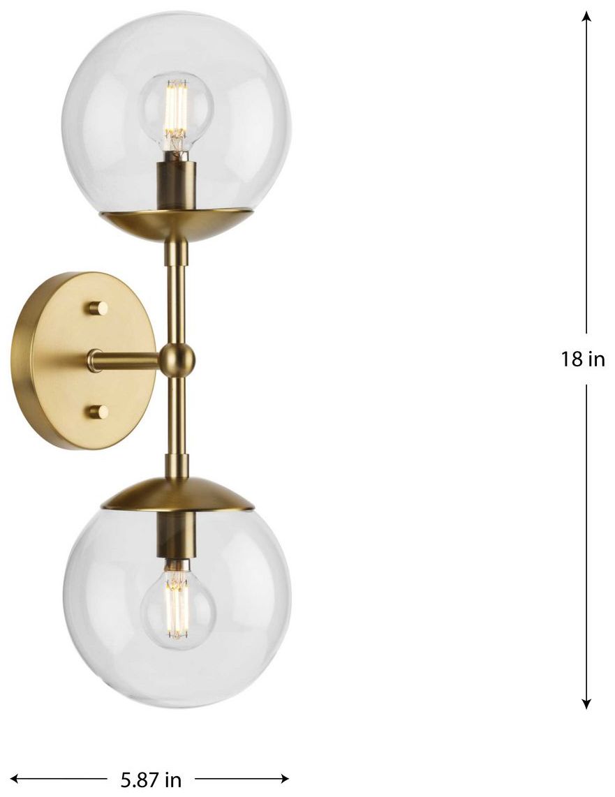 Thumbnail4 of Atwell Collection Two-Light Mid-Century Modern Wall Sconce more views