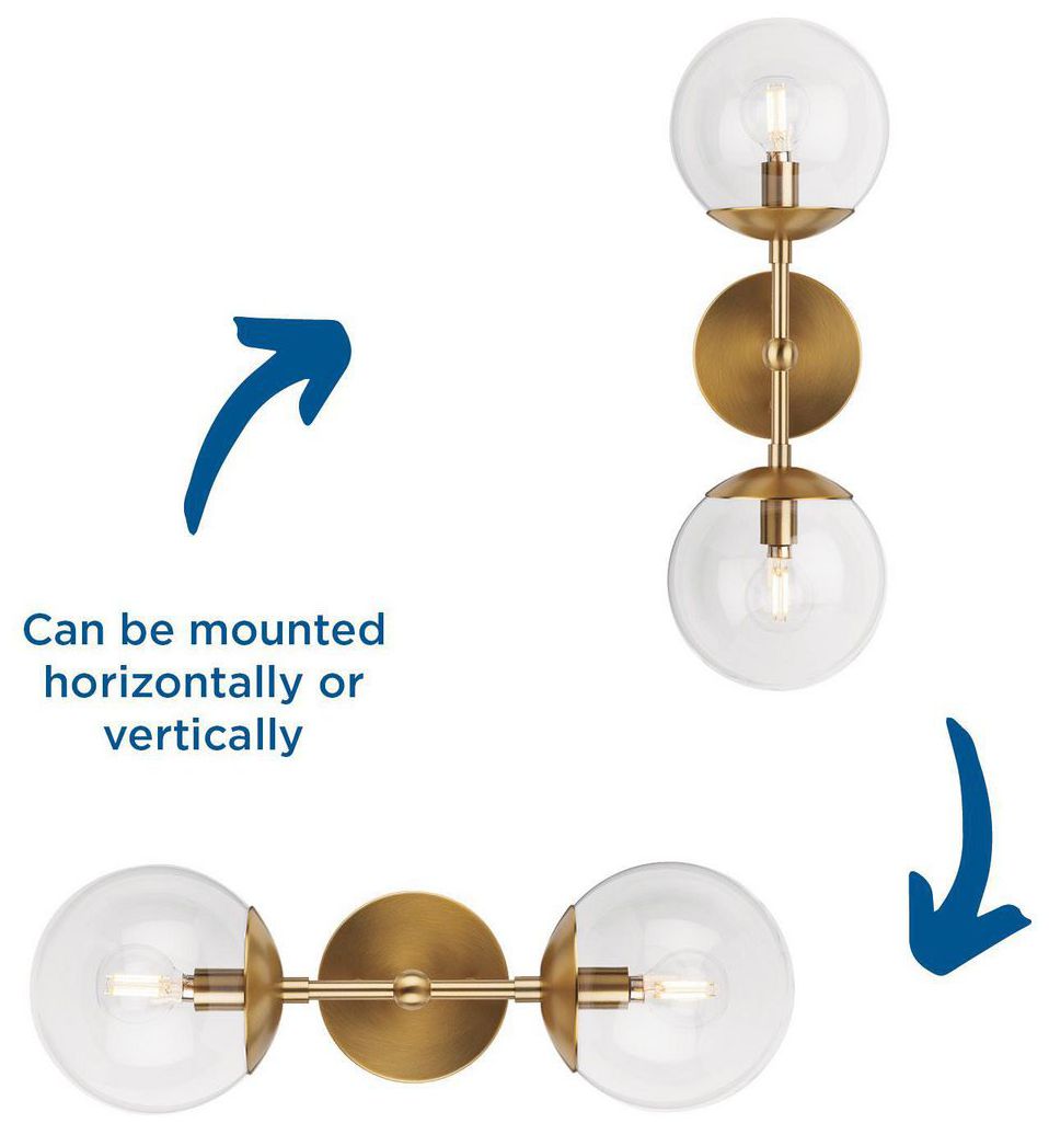 Atwell Collection Two-Light Mid-Century Modern Wall Sconce