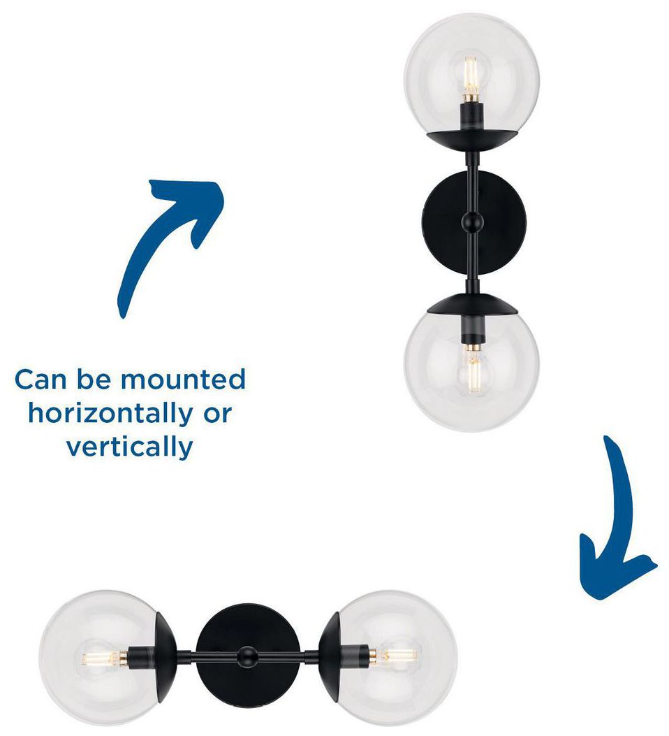 Atwell Collection Two-Light Mid-Century Modern Wall Sconce