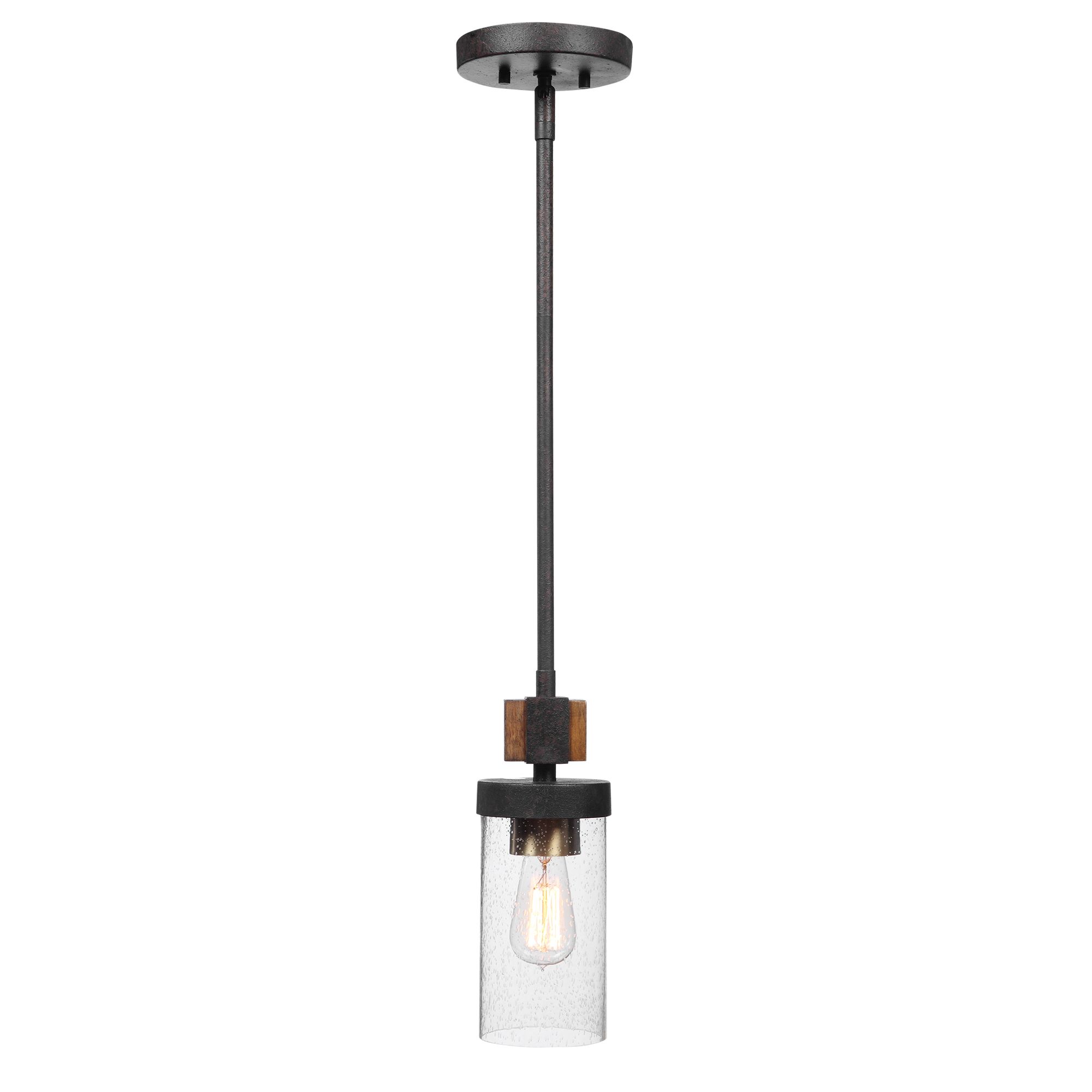 Atwood 4 1/2"W Weathered Bronze and Brown Mini Pendant Light