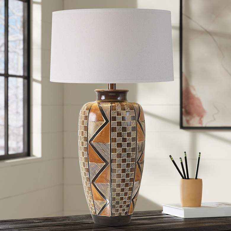 Image 1 Atzi Adobe Multi Hydrocal Vase Table Lamp